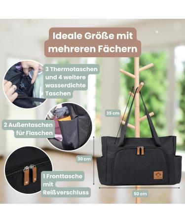 Micu Micu Wrap Bag Stroller with Diaper Pad - Large Capacity Waterproof Mommy & Clinic Bag | 50x14x30cm Black - Buy Online on GoSupps.com