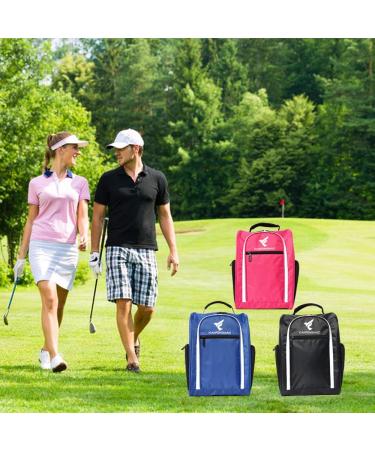 Outdoor Golf Shoe Bag for Men and Women - Blue | Ventilated Zippered Carrier with 3 Pockets for Accessories - Perfect Golf Gift - Buy Online on GoSupps.com