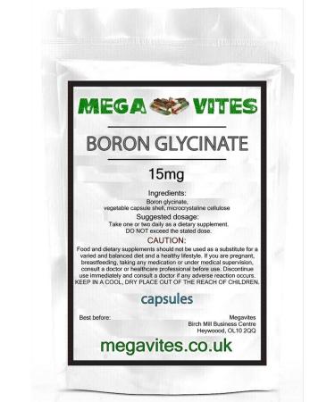Boron GLYCINATE 15mg Capsules x 30 - MEGAVITES AMINOLAB