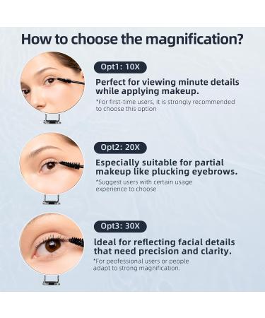 Suupvaor 6 20x Magnification Travel Mirror with Suction Cups | Large Pink Makeup Mirror & Tweezers Set | Compact & Magnificent Design - Buy Online on GoSupps.com