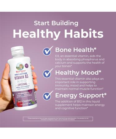MaryRuth Organics Megadose Vitamin D3 Liposomal | Vitamin D 4000 IU | Ultra Absorption | Immune Support for Adults | Bone Health | VIT D3 | Vegan | Sugar Free | Gluten Free | Non-GMO | 45 Servings - Buy Online on GoSupps.com