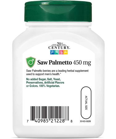 21st Century Saw Palmetto 450 mg - 60 Vegetarian Capsules | Promote Prostate Health - Buy Online on GoSupps.com