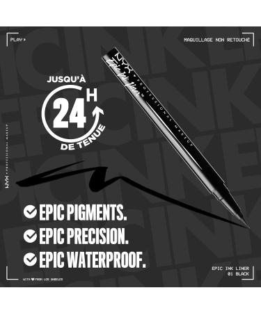 NYX Professional Makeup Duo Set Eyebrow Fixing Glue 16H Hold The Brow Glue Shade: Transparent (01) + Epic Ink Liner Felt Tip Eyeliner Waterproof Shade: Black (01) - Buy Online on GoSupps.com