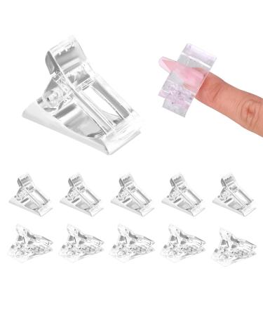 Savita 20 pieces nail tips clips plastic polygel nail clips and holder transparent nail extension clips nail clips quick building tools for manicure diy nails art