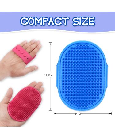 ExceLife Dog Bath Brush with Adjustable Strap Grooming Soothing Massage Rubber Comb Pet Shampoo Brush for Dogs and Cats with Short or Long Hair (Blue) - Buy Online on GoSupps.com
