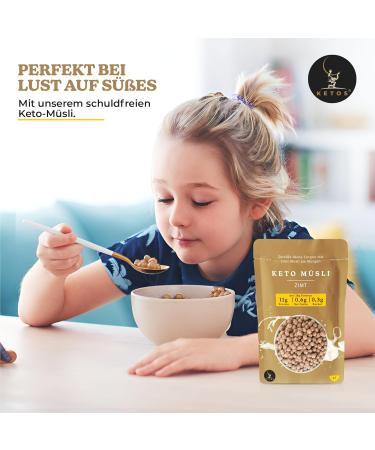 Ketos Snacks Keto muesli cinnamon protein grains for carbohydrate nutrition and keto diet without sugar glutenfree - Buy Online on GoSupps.com