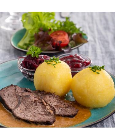 Dr. Willi Knoll 12 Halb And Halb Knoedel German Dumpling Mix 10oz (Pack of 2) | Potato Dumpling Mix with Bamboo Serving Tong - Buy Online on GoSupps.com