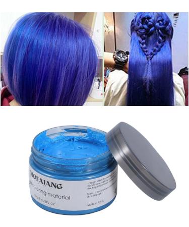 Lurrose Hair Color Wax Easy Cleaning Matte Hairstyle Coloring Material Disposable Hair Ashes for Halloween Party Graduation (Blue) - Buy Online on GoSupps.com