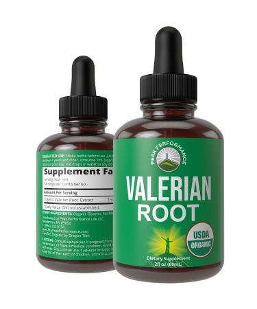 USDA Organic Valerian Root Liquid Drops Supplement. Vegan Extract Tincture for Relaxation Sleep Calm. Great Alternative to Valerian Capsules. Zero Sugar Gluten Free Supplements for Women and Men