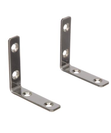 Seachoice Marine-Grade 90-Degree Angle Bracket, Polished 304 Stainless Steel, 2-3/8 in. X 1/2 in, Pack of 2