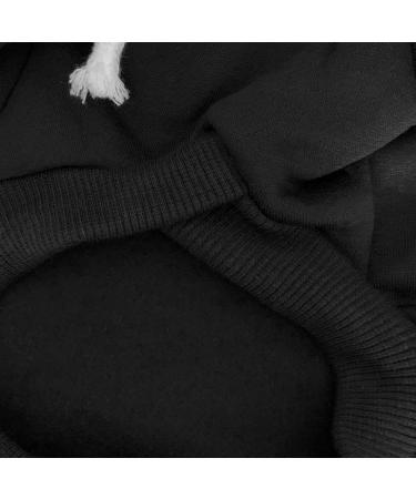 Izefia Winter Dog Hoodie & Fleece Sweater - Warm Cotton Pet Clothing for Little Dogs & Cats (Black Size L) - Buy Online on GoSupps.com