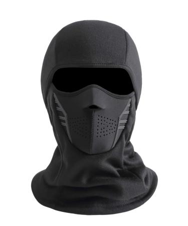 IRELIA Winter Windproof Fleece Ski Mask Balaclava Headwear Motorcycle Thermal Face Mask Bandanas Black