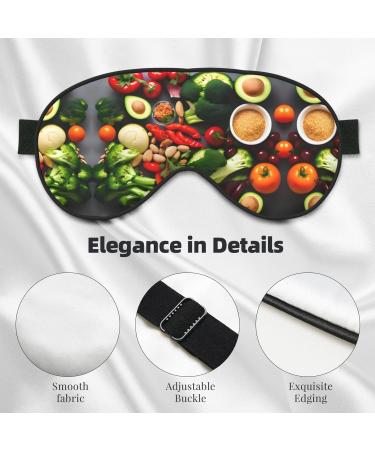 Buy Healthy Food Print Double-Sided Eye Mask | Soft Light Blocking for Better Sleep Quality - International Shipping Available - Buy Online on GoSupps.com
