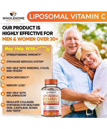 Wholesome Wellness Liposomal Vitamin C Capsules (200 Pills 1500mg Buffered) High Absorption + Food Multivitamin for Men - Natural Multi Vitamins Minerals Organic Extracts Bundle - Buy Online on GoSupps.com