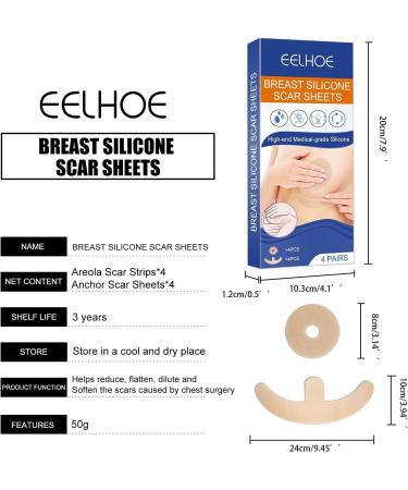 Silicone Scar Sheets for Breast Reduction - 8 Pack for Scar Removal, 4 Areola Soft Strips, Skin Treatment for Men 2022 - Buy Online on GoSupps.com