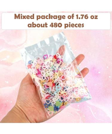 WLLHYF 480 Pcs 3D Nail Charms Assorted Colorful Multi Shapes Pearl Charms Heart Flower Bow Star Mixed Applique Cute Hollow Beads Manicure Decoration for Nail Art DIY Crafts Jewelry Accessories - Buy Online on GoSupps.com