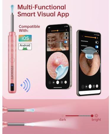 Premium Ear Wax Removal Tool Camera - 1296P HD 6 LED Lights & 10 Picks for iOS/Android - Coral Pink - Buy Online on GoSupps.com