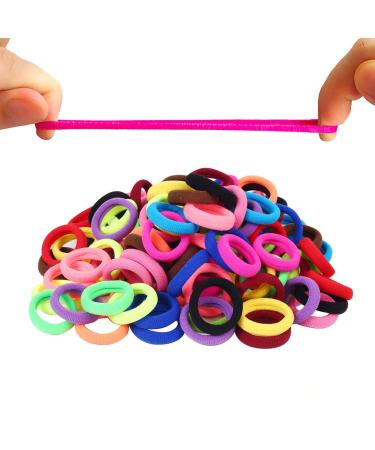 Dream Loom Hair Ties for Kids  100pcs Small Rubber Hair Bands Elastic Ponytail Holders  Tiny Soft Hair Ties for Baby Toddlers Girls Hair Accessories Multicolor
