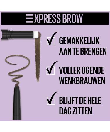Maybelline New York Express Brow Satin Duo - Eyebrow Pencil & Powder No. 00 Light Blonde 1 Pack - Perfect for Precise & Natural Brows - Buy Online on GoSupps.com