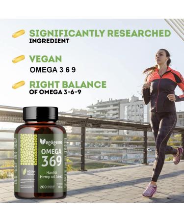 Vegageno OMEGA 3 6 9 Capsules High Concentration OMEGA 3 Vegan 200 Capsules With Natural Vitamin E Non-GMO Gluten Free No Fish Only Vegan. Suitable for Vegetarians and Vegetarians. - Buy Online on GoSupps.com