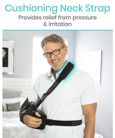 Vive Shoulder Abduction Sling - Immobilizer Brace for Rotator Cuff Injury - Pain Relief Arm Pillow - Pocket Strap & Stress Ball Included - Buy Online on GoSupps.com