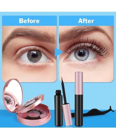 Besnel Magnetic Eyelashes and Eyeliner Kit - 12 Pairs Premium 3D/5D Magnetic Eyelashes with Tweezers and 2 Tubes of Magnetic Eyeliner - Reusable, Easy to Apply, No Glue Needed - Natural Look for Women and Girls - Buy Online on GoSupps.com