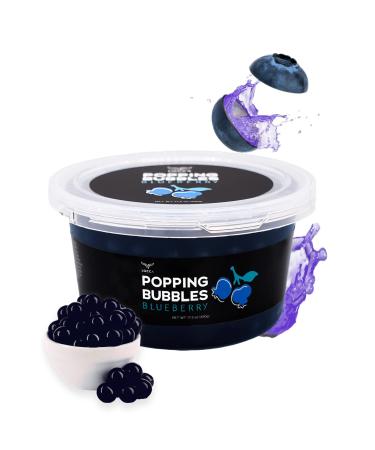 Blueberry Popping Boba Pearls, Premium Boba Popping Pearls with Real Fruit Juice Bursting Boba Pearls Popping Bubbles Instant Tapioca Pearls for Bubble Tea Kit Boba Tea Kit for Kids (1 Pack x 17oz) BLUEBERRY 17 Oz (Pack of 1)