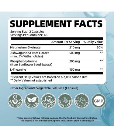 VitaHarbor Cortisol Supplement for Women and Men, 4-in-1 Cortisol Reducer with Magnesium Glycinate, Ashwagandha, Phosphatidylserine, L-Theanine, for Relaxation & Calm Support, 90 Veg Caps - Buy Online on GoSupps.com