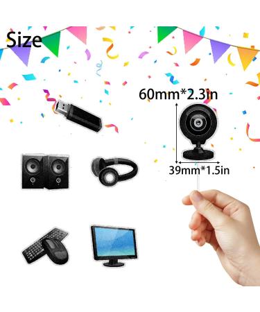 Smart Computer Themed Happy Birthday Cupcake Toppers Set of 18 - These are the perfect smart device-themed birthday party or office party decorations for boys or girls - SugarGera - Buy Online on GoSupps.com