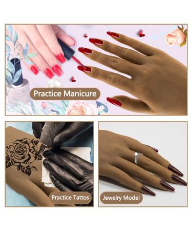Female Silicone Practice Hand for Acrylic Nails - Flexible & Life-Size Mannequin for Nail Training with Soft Touch - Buy Online on GoSupps.com