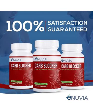 Enuvia Carb Blocker with Vitamin C - Plant-Based Carb Management Formula for Keto Diet - 60 Capsules - Buy Online on GoSupps.com