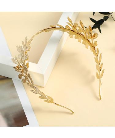 TOVINANNA Wedding Headband Golden Bride Wedding Headpieces Olive Leaf Headband Cosplay Greek Goddess Headband Golden Leaves Bridal Crown Hair Decor for Bride Bridesmaid greek or Roman Decor - Buy Online on GoSupps.com