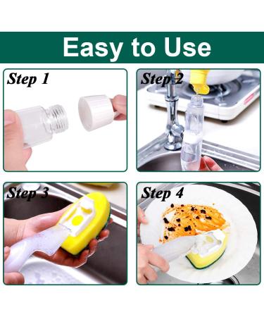 1 Dish Wand and 12 Refill Replacement Sponge Heads Heavy Duty Non Scratch and Replaceable sponge dishwand refill with Handle Clean Scrub Sponge Brush for Kitchen Sink Bathroom Dish Cleaning Supplies - Buy Online on GoSupps.com