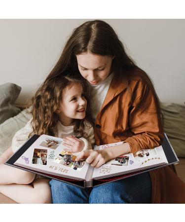 Large Self-Stick Scrapbook Photo Album with 60 Pages - Black Linen Hardcover - Magnetic Picture Book for Various Picture Sizes - Includes 10 Metallic Pens - 11x10.6inch - Buy Online on GoSupps.com