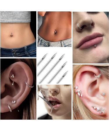 Qiwnswoy Stainless Steel Piercing Needles Set - 14G, 16G, 18G, 20G - Sterile Disposable Body Piercing Kit for Ear, Nose, Navel, Nipple, Lip, Belly Button - Catheter Cannula Included - Buy Online on GoSupps.com
