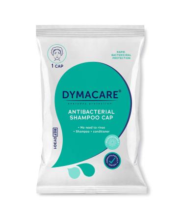 DYMACARE Antibacterial No Rinse Shampoo Cap | Rinse Free Shower Cap That Shampoos & Conditions | PH Balanced Waterless Hair Wash | 1 Cap