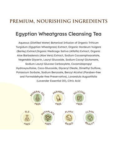 Qhemet Biologics Egyptian Wheatgrass Cleansing Tea - Sulfate-Free Shampoo for All Hair Types | Hydrating Buildup Removal Soothing Itchy Scalp & Repairing Damaged Hair (8 oz - Buy Online on GoSupps.com