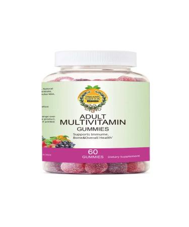 Organic Greek Multivitamin Gummies with Vitamin A C D E Zinc B12 Biotin B6 Iodine Pantothenic Acid for Men & Women