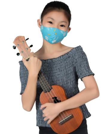 LOFBAZ Washable Adjustable Cloth Face Coverings for Kids & Adults - Light Blue Rabbit Design with Nose Wire & Filter Pocket - Perfect for Ages 4-8 - Buy Online on GoSupps.com