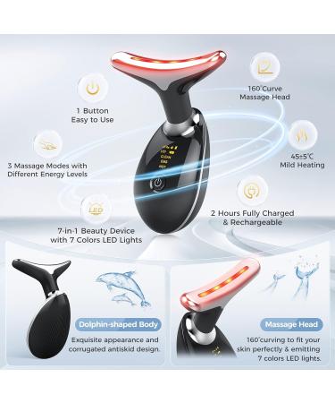Glower- Premium 7 Colors Face & Neck Firming Device - Wrinkle Removal Device Face Lifting Device & Neck Lifting Device - Advanced Skin Care for Improved Tightened and Smooth Results - Glossy Black - Buy Online on GoSupps.com