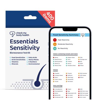 Check My Body Health Essentials: 400-Part Food Intolerance Test Set | Sensitivity & Bioresonance Testing with Home Diary Template - Buy Online on GoSupps.com