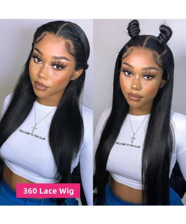 Qmaple 16 Inch 360 Lace Front Wig | Straight HD Lace | Pre Plucked | Glueless Human Hair Wig for Black Women - Buy Online on GoSupps.com