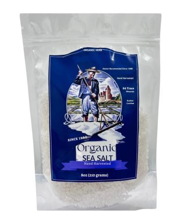Sea Salt Flakes Coarse Dry Hand Harvested Low in Sodium Perfect for Cooking 5x More Minerals than Regular Salt Resealable Bags 8.81oz (230 Grams)