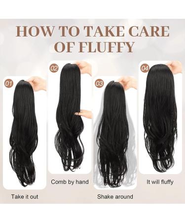 Aikaa Long Braid Ponytail Hair Extension - 65cm Natural Wavy Synthetic Ponytail for Women - Black (1B) - Perfect for Effortless Style - Buy Online on GoSupps.com