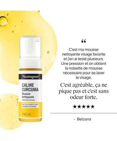 Neutrogena Mousse Nettoyante Calme Curcuma (flacon-pompe de 150 ml) Nettoyant visage l'extrait de curcuma 94% ont constat une peau compl tement nettoy e* mousse nettoyante NEW - Buy Online on GoSupps.com