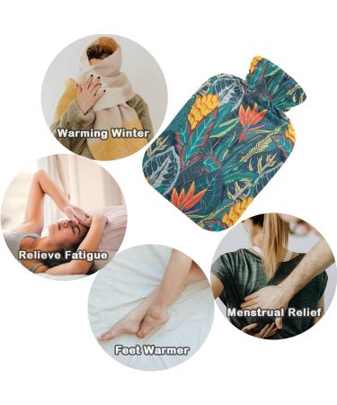NAANLE Jungle Plants Hot Water Bottle 2L | Transparent Lid for Menstrual Cramps & Pain Relief | Hand & Foot Heat Therapy - Buy Online on GoSupps.com
