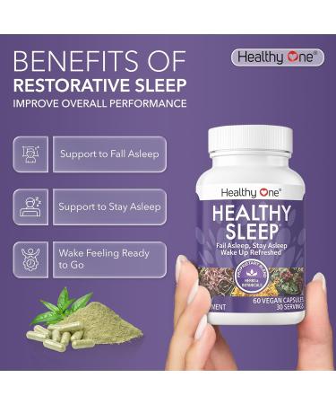Healthy Sleep - 10 REM Inducing Ingredients - Supports All Stages of Deep Rest - Insomnia - Anxious - Restless - Melatonin - Valerian - Chamomile - Theanine - GABA - Hops - Lemon Balm - 60 Count 60 Count (Pack of 1) - Buy Online on GoSupps.com