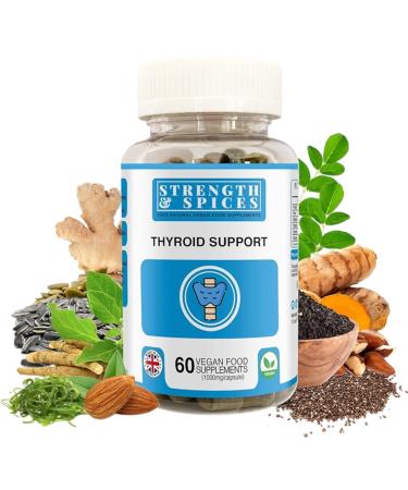 Strength & Spices - Thyroid Support Iodine Supplement with Maca Root Sea Kelp Brazil Nuts and Ashwagandha 60 Capsules
