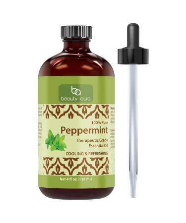 100% Pure Essential Oil Undiluted Therapeutic Grade 4 Fl Oz (60 Ml) (Peppermint)