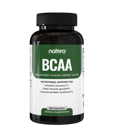 Natura BCAA Capsules - All Natural BCAAs for Recovery and Muscle Growth - Clean Branched Chain Amino Acids - Essential 2:1:1 Ratio - Pre and Post Workout Supplement for Men and Women.